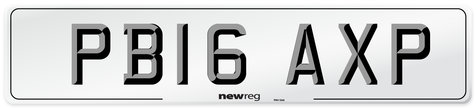 PB16 AXP Number Plate from New Reg